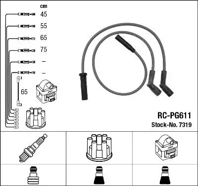 Zündleitungssatz NGK 7319 Bild Zündleitungssatz NGK 7319