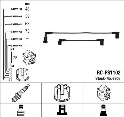 Zündleitungssatz NGK 6309 Bild Zündleitungssatz NGK 6309