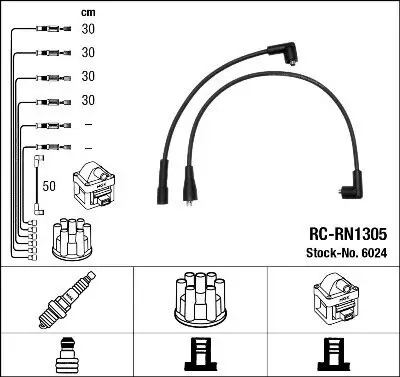 Zündleitungssatz NGK 6024 Bild Zündleitungssatz NGK 6024