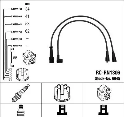 Zündleitungssatz NGK 6045 Bild Zündleitungssatz NGK 6045