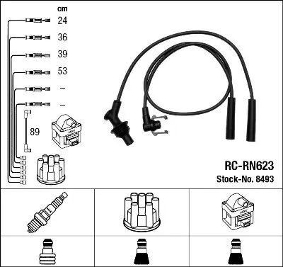 Zündleitungssatz NGK 8493 Bild Zündleitungssatz NGK 8493