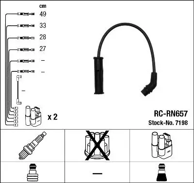 Zündleitungssatz NGK 7198 Bild Zündleitungssatz NGK 7198