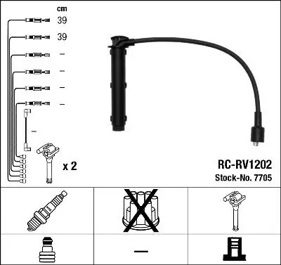 Zündleitungssatz NGK 7705 Bild Zündleitungssatz NGK 7705