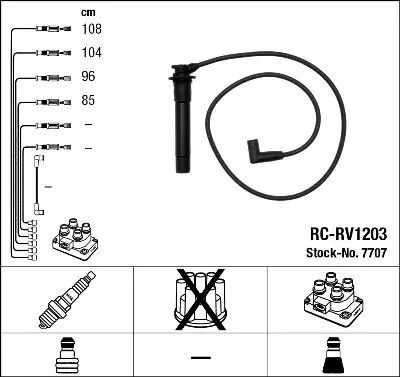 Zündleitungssatz NGK 7707 Bild Zündleitungssatz NGK 7707