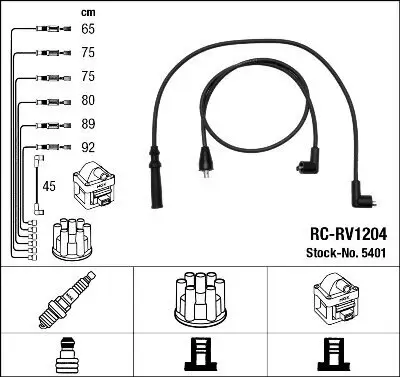 Zündleitungssatz NGK 5401 Bild Zündleitungssatz NGK 5401