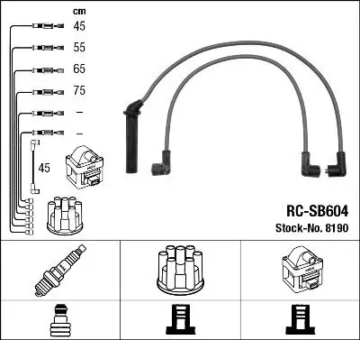 Zündleitungssatz NGK 8190 Bild Zündleitungssatz NGK 8190
