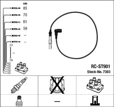 Zündleitungssatz NGK 7303 Bild Zündleitungssatz NGK 7303