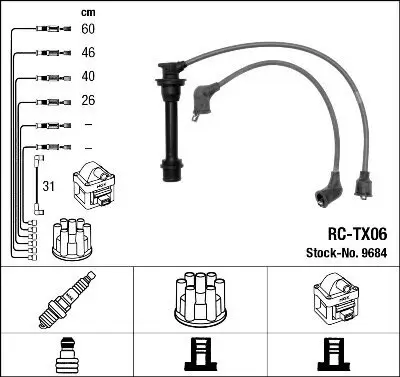 Zündleitungssatz NGK 9684 Bild Zündleitungssatz NGK 9684