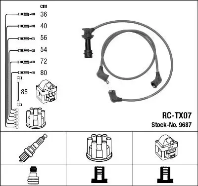 Zündleitungssatz NGK 9687 Bild Zündleitungssatz NGK 9687
