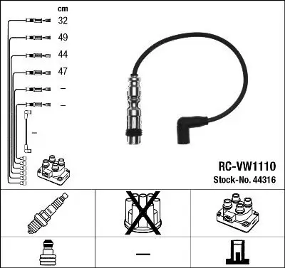 Zündleitungssatz NGK 44316 Bild Zündleitungssatz NGK 44316