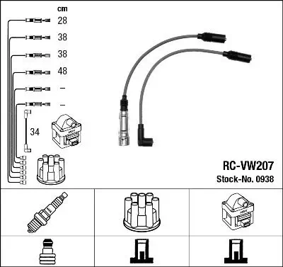 Zündleitungssatz NGK 0938 Bild Zündleitungssatz NGK 0938