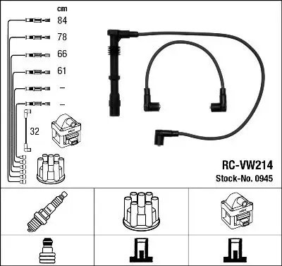 Zündleitungssatz NGK 0945 Bild Zündleitungssatz NGK 0945