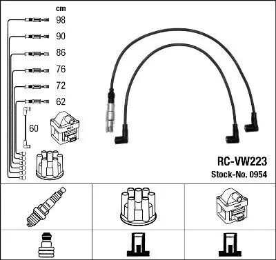 Zündleitungssatz NGK 0954 Bild Zündleitungssatz NGK 0954