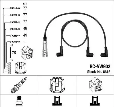 Zündleitungssatz NGK 8618 Bild Zündleitungssatz NGK 8618