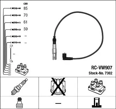 Zündleitungssatz NGK 7302 Bild Zündleitungssatz NGK 7302