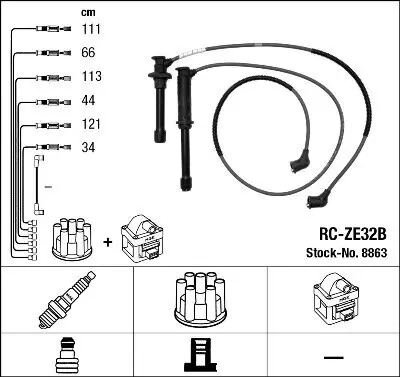 Zündleitungssatz NGK 8863 Bild Zündleitungssatz NGK 8863