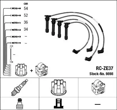 Zündleitungssatz NGK 9898 Bild Zündleitungssatz NGK 9898