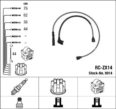 Zündleitungssatz NGK 9914 Bild Zündleitungssatz NGK 9914