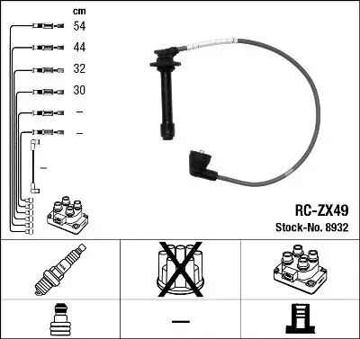 Zündleitungssatz NGK 8932 Bild Zündleitungssatz NGK 8932