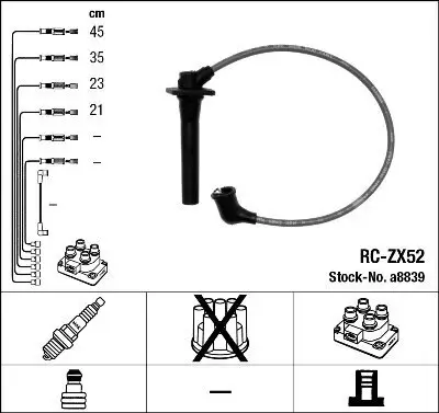 Zündleitungssatz NGK 8839 Bild Zündleitungssatz NGK 8839