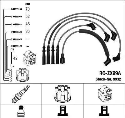 Zündleitungssatz NGK 9932 Bild Zündleitungssatz NGK 9932