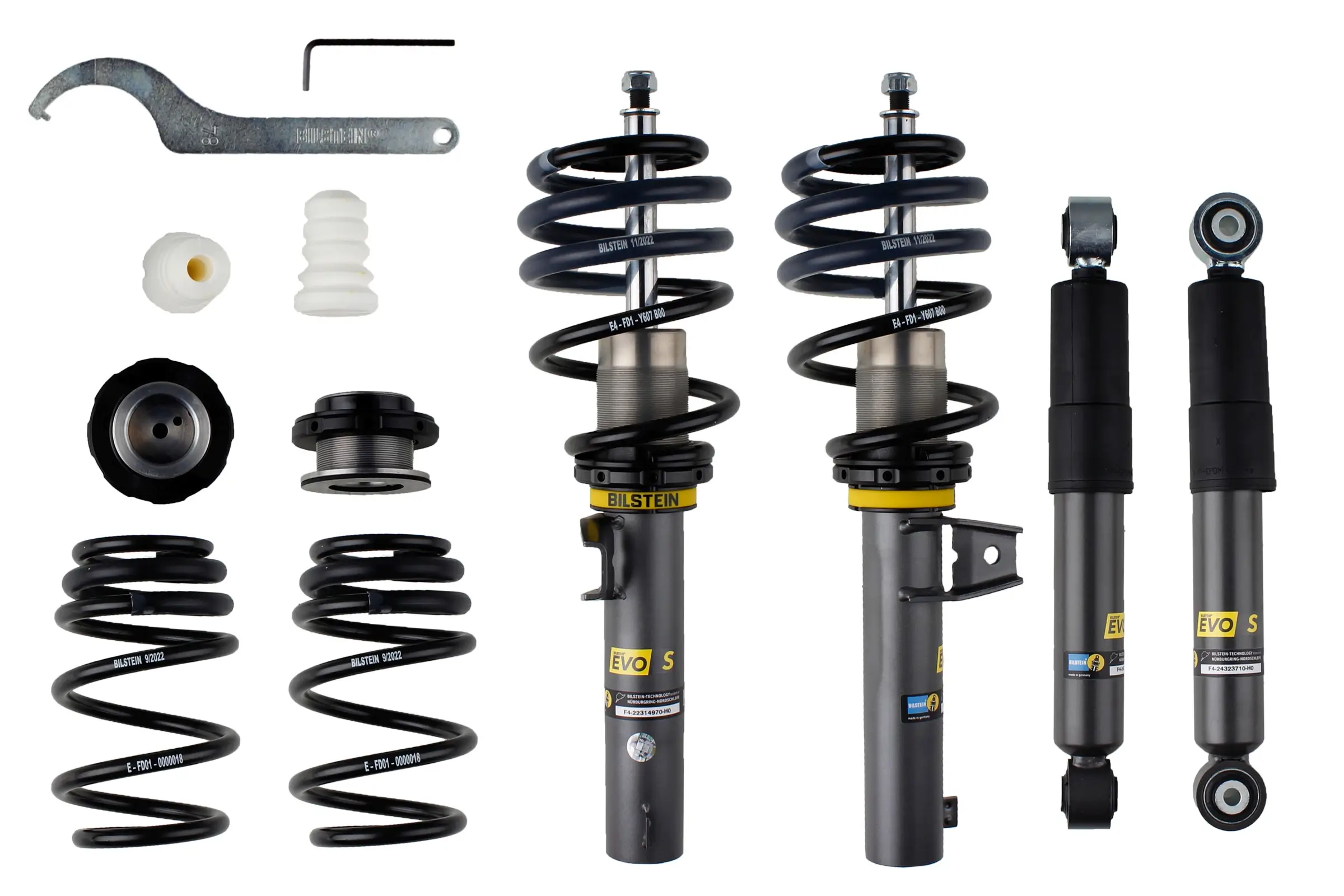 Fahrwerkssatz, Federn/Dämpfer Hinterachse Vorderachse BILSTEIN 47-323704