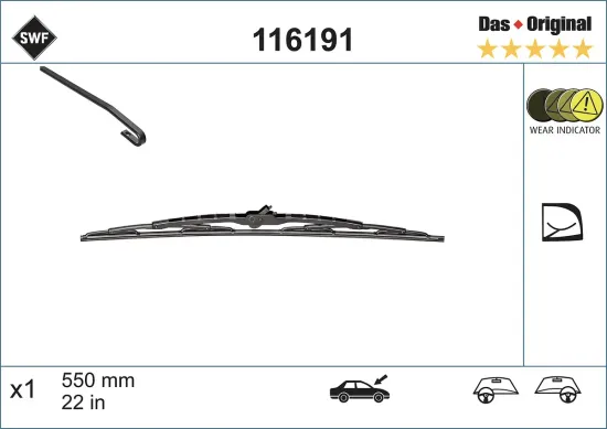 Wischblatt beifahrerseitig SWF 116191 Bild Wischblatt beifahrerseitig SWF 116191