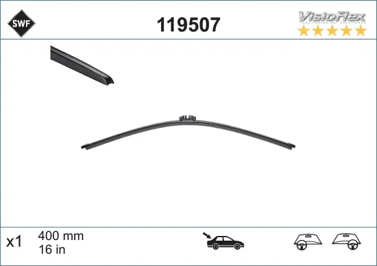 Wischblatt hinten SWF 119507 Bild Wischblatt hinten SWF 119507