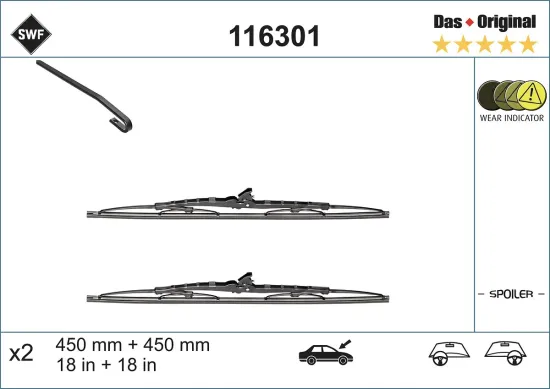 Wischblatt vorne SWF 116301 Bild Wischblatt vorne SWF 116301