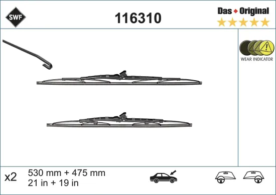 Wischblatt vorne SWF 116310 Bild Wischblatt vorne SWF 116310