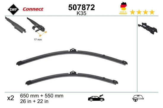 Wischblatt vorne SWF 507872 Bild Wischblatt vorne SWF 507872