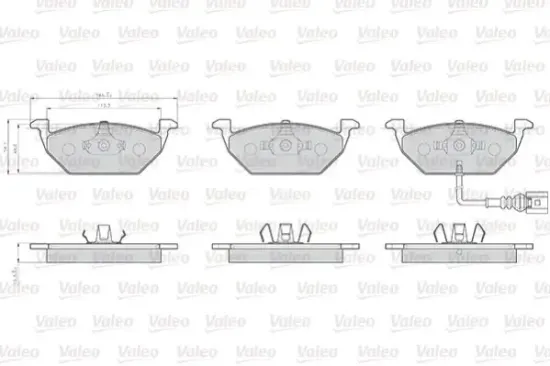 Bremsbelagsatz, Scheibenbremse Vorderachse VALEO 872974 Bild Bremsbelagsatz, Scheibenbremse Vorderachse VALEO 872974