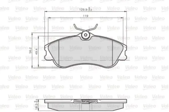 Bremsbelagsatz, Scheibenbremse VALEO 873124 Bild Bremsbelagsatz, Scheibenbremse VALEO 873124