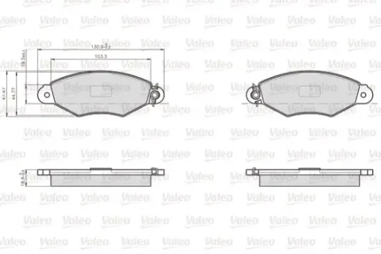 Bremsbelagsatz, Scheibenbremse Vorderachse VALEO 872981 Bild Bremsbelagsatz, Scheibenbremse Vorderachse VALEO 872981