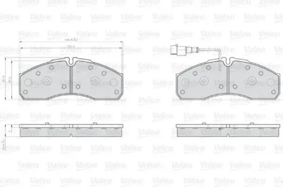 Bremsbelagsatz, Scheibenbremse Vorderachse VALEO 873160 Bild Bremsbelagsatz, Scheibenbremse Vorderachse VALEO 873160