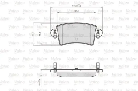 Bremsbelagsatz, Scheibenbremse VALEO 872669 Bild Bremsbelagsatz, Scheibenbremse VALEO 872669