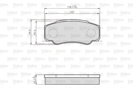 Bremsbelagsatz, Scheibenbremse Hinterachse VALEO 872921 Bild Bremsbelagsatz, Scheibenbremse Hinterachse VALEO 872921