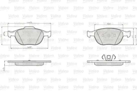 Bremsbelagsatz, Scheibenbremse Vorderachse VALEO 872440 Bild Bremsbelagsatz, Scheibenbremse Vorderachse VALEO 872440