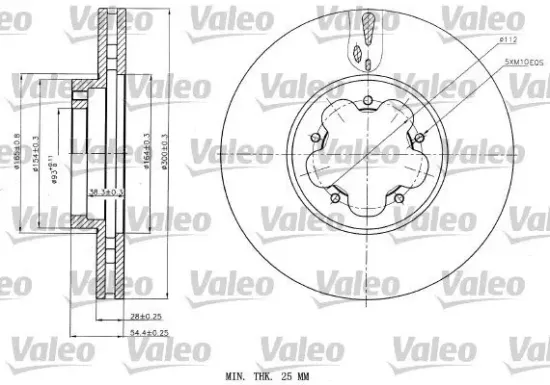 Bremsscheibe Vorderachse VALEO 187151 Bild Bremsscheibe Vorderachse VALEO 187151