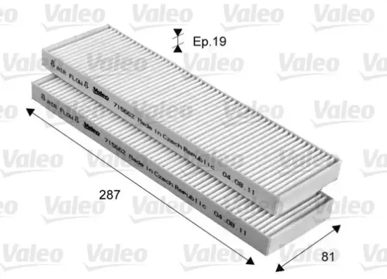 Filter, Innenraumluft VALEO 715662 Bild Filter, Innenraumluft VALEO 715662
