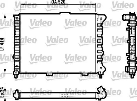 Kühler, Motorkühlung VALEO 732011 Bild Kühler, Motorkühlung VALEO 732011