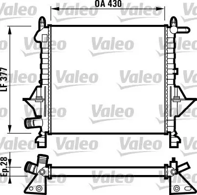 Kühler, Motorkühlung VALEO 732051 Bild Kühler, Motorkühlung VALEO 732051