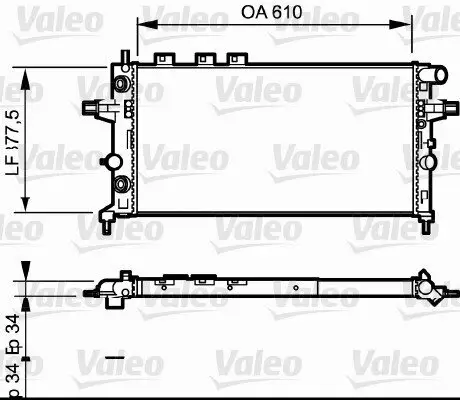 Kühler, Motorkühlung VALEO 732548 Bild Kühler, Motorkühlung VALEO 732548