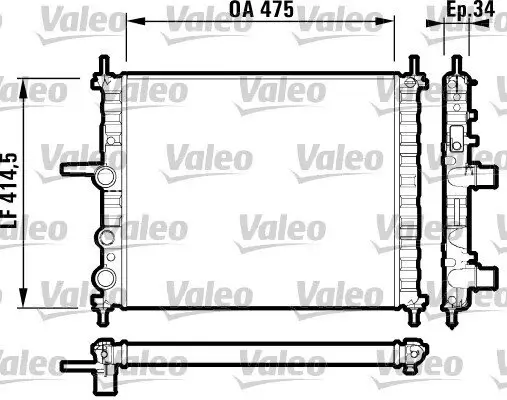 Kühler, Motorkühlung VALEO 732557 Bild Kühler, Motorkühlung VALEO 732557