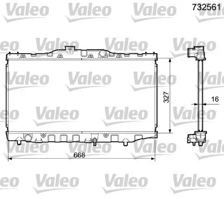 Kühler, Motorkühlung VALEO 732561 Bild Kühler, Motorkühlung VALEO 732561