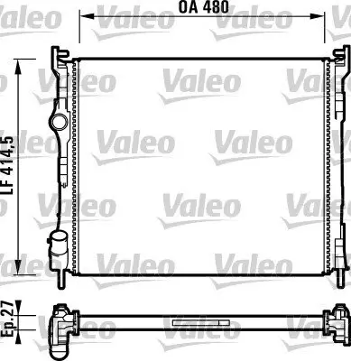 Kühler, Motorkühlung VALEO 732737 Bild Kühler, Motorkühlung VALEO 732737