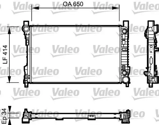 Kühler, Motorkühlung VALEO 732743 Bild Kühler, Motorkühlung VALEO 732743