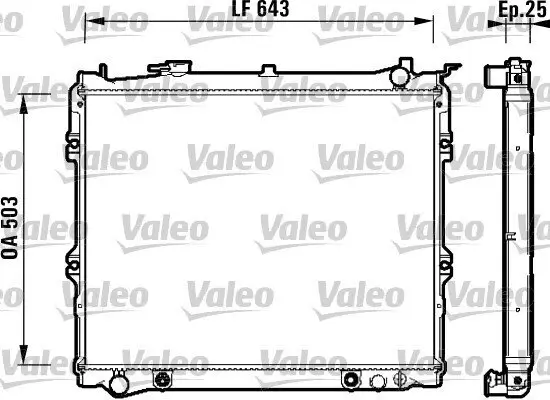 Kühler, Motorkühlung VALEO 734118 Bild Kühler, Motorkühlung VALEO 734118