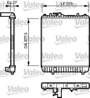 Kühler, Motorkühlung VALEO 734330 Bild Kühler, Motorkühlung VALEO 734330