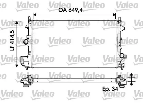 Kühler, Motorkühlung VALEO 734339 Bild Kühler, Motorkühlung VALEO 734339